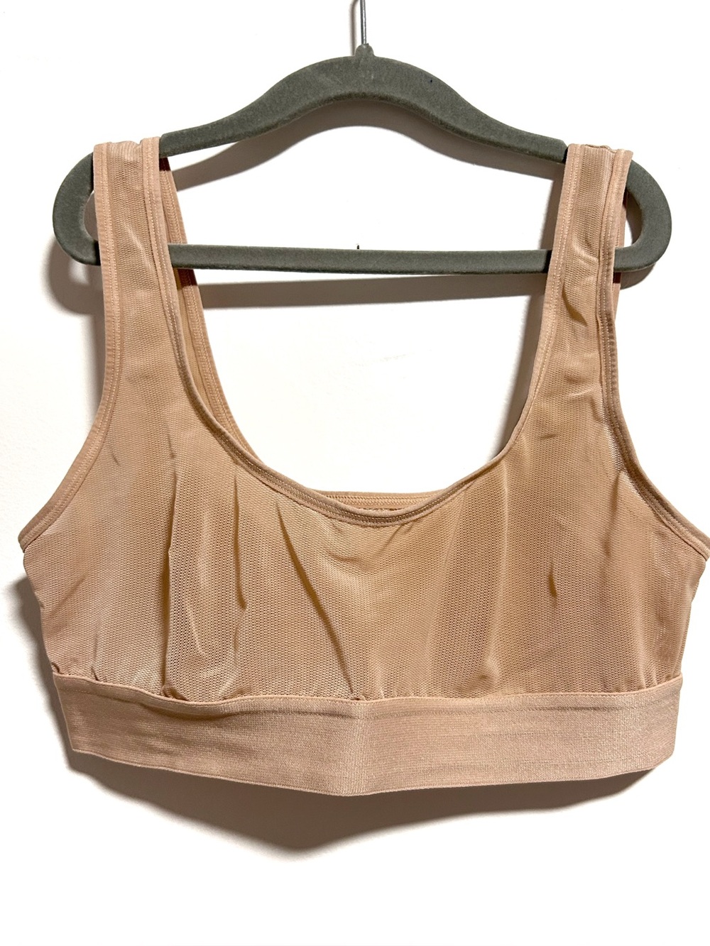 Negative Sieve Bra Top Size 1 Buff Nude Sports Bra Mesh